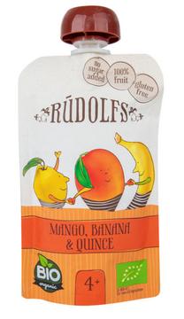 BIO ovocná kapsička mango, banán, kdoule 110 g Rudolfs